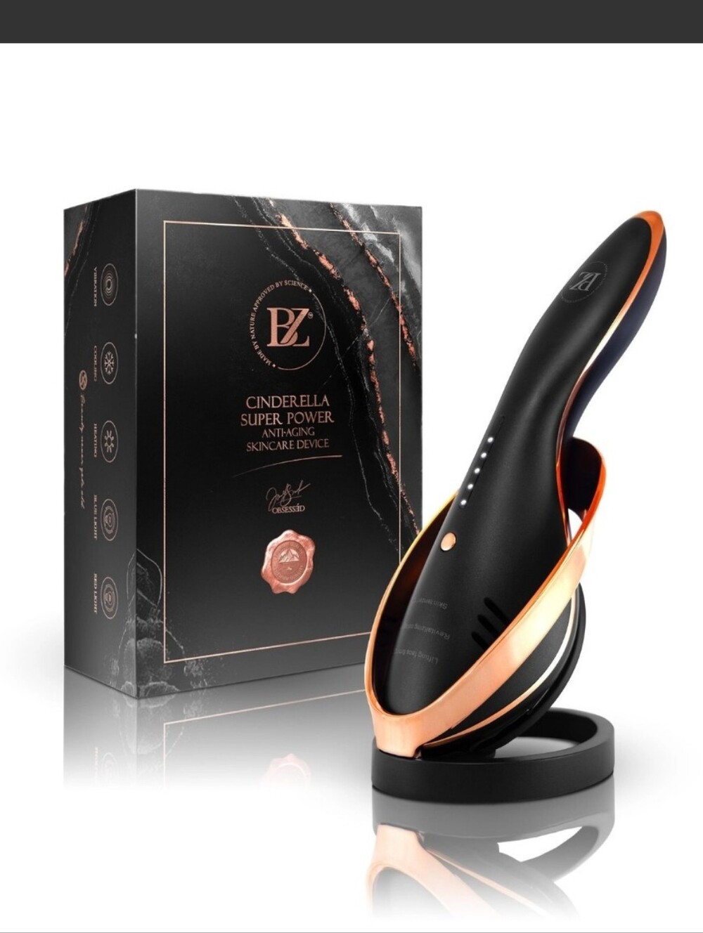 Cinderella Super Power Anti-Aging Skincare Device - Black & Rose Gold